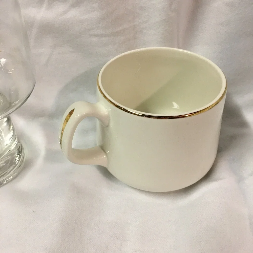 DOCTOR PHARMACIST Apothecary CADUCEUS RX GOLD RIM Coffee Cup‎ and Glass Set